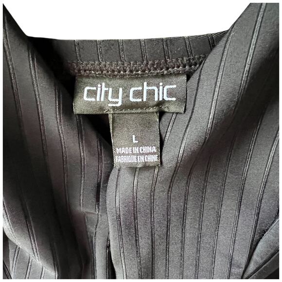 CITY CHIC COLLECTIVE Java White Stripes Women's Large Bathing Swim Suit - Picture 10 of 15